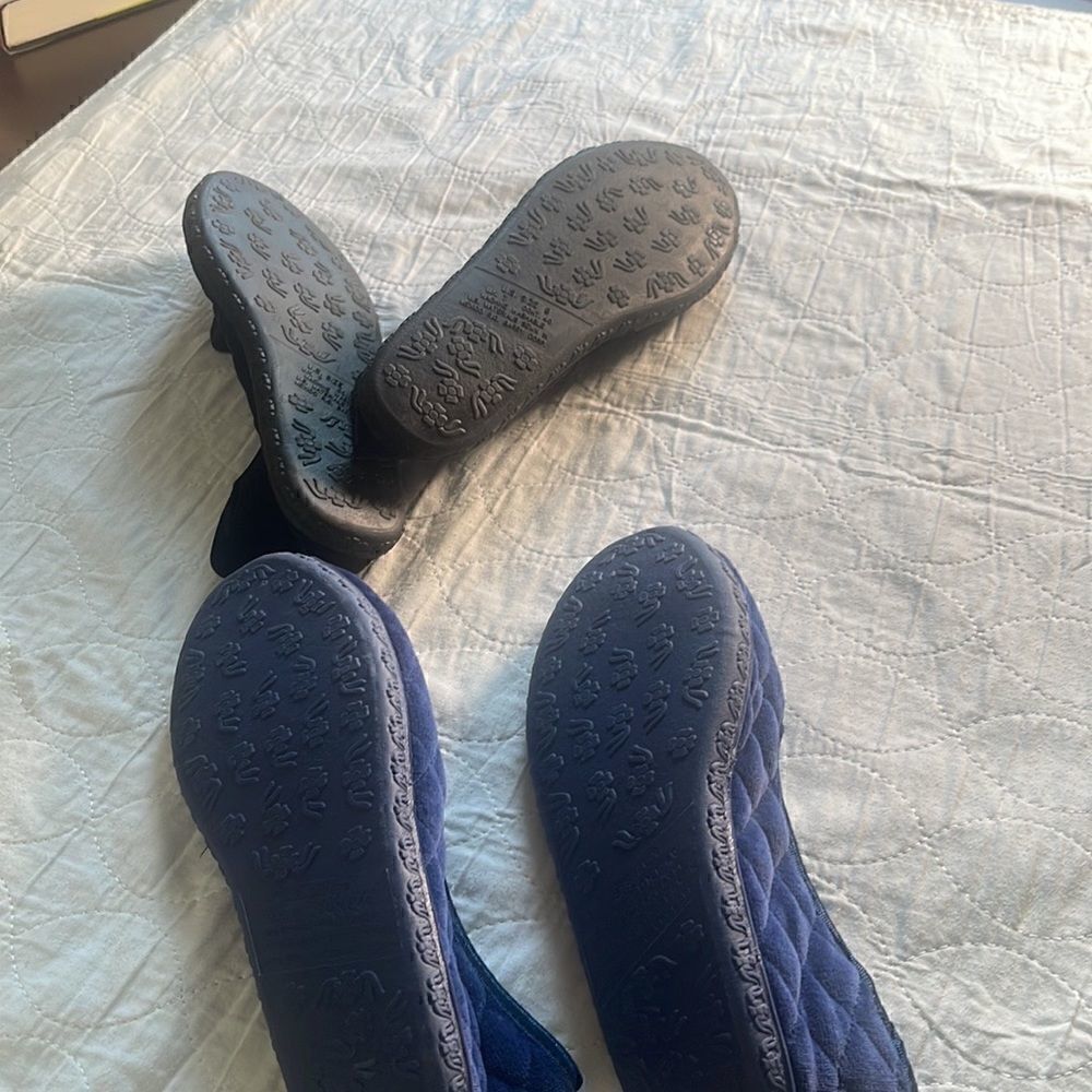 Bundle 2 Pr Quilted Slippers Blue & Black - Picture 3 of 4